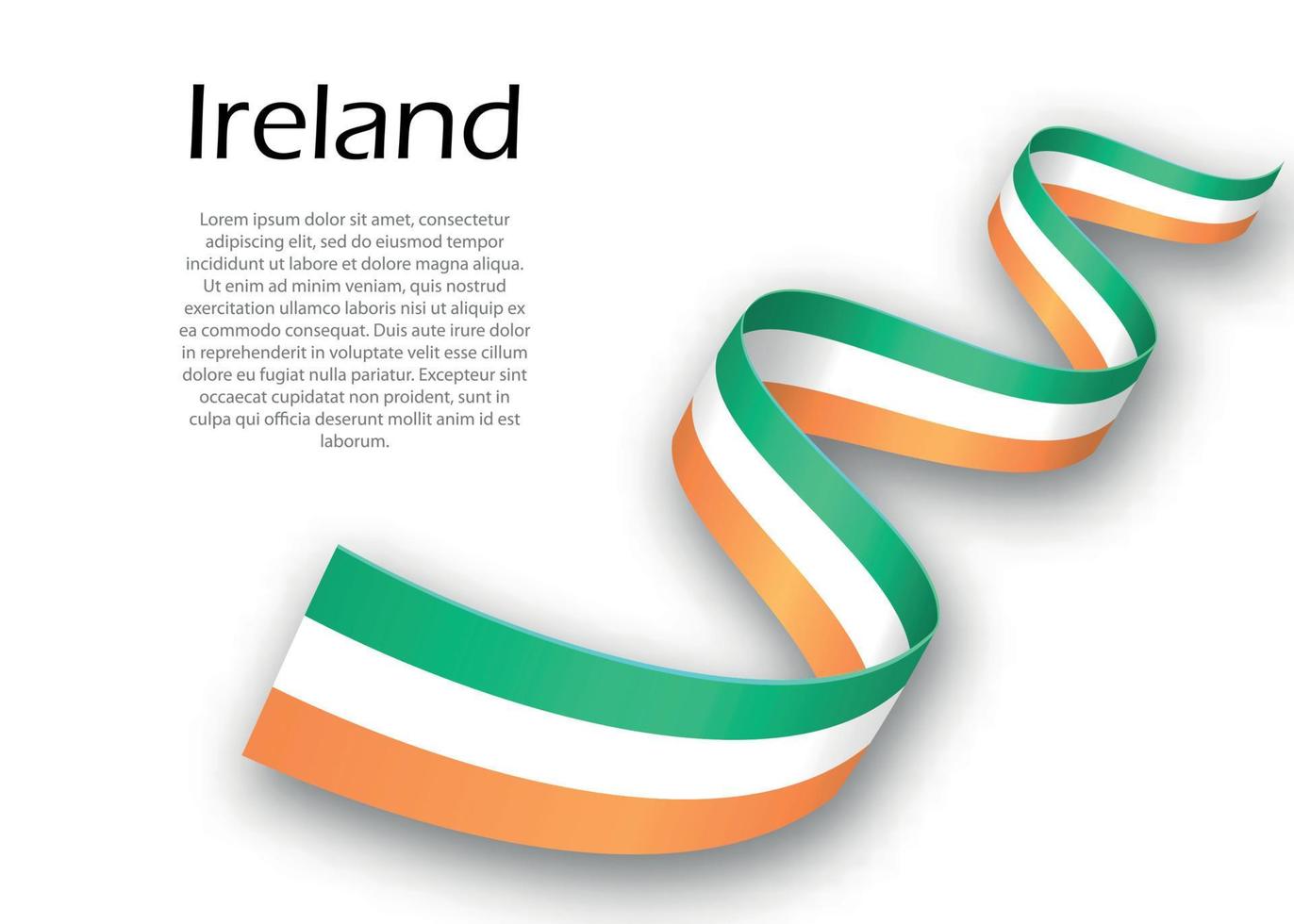 zwaaiend lint of spandoek met vlag van ierland vector