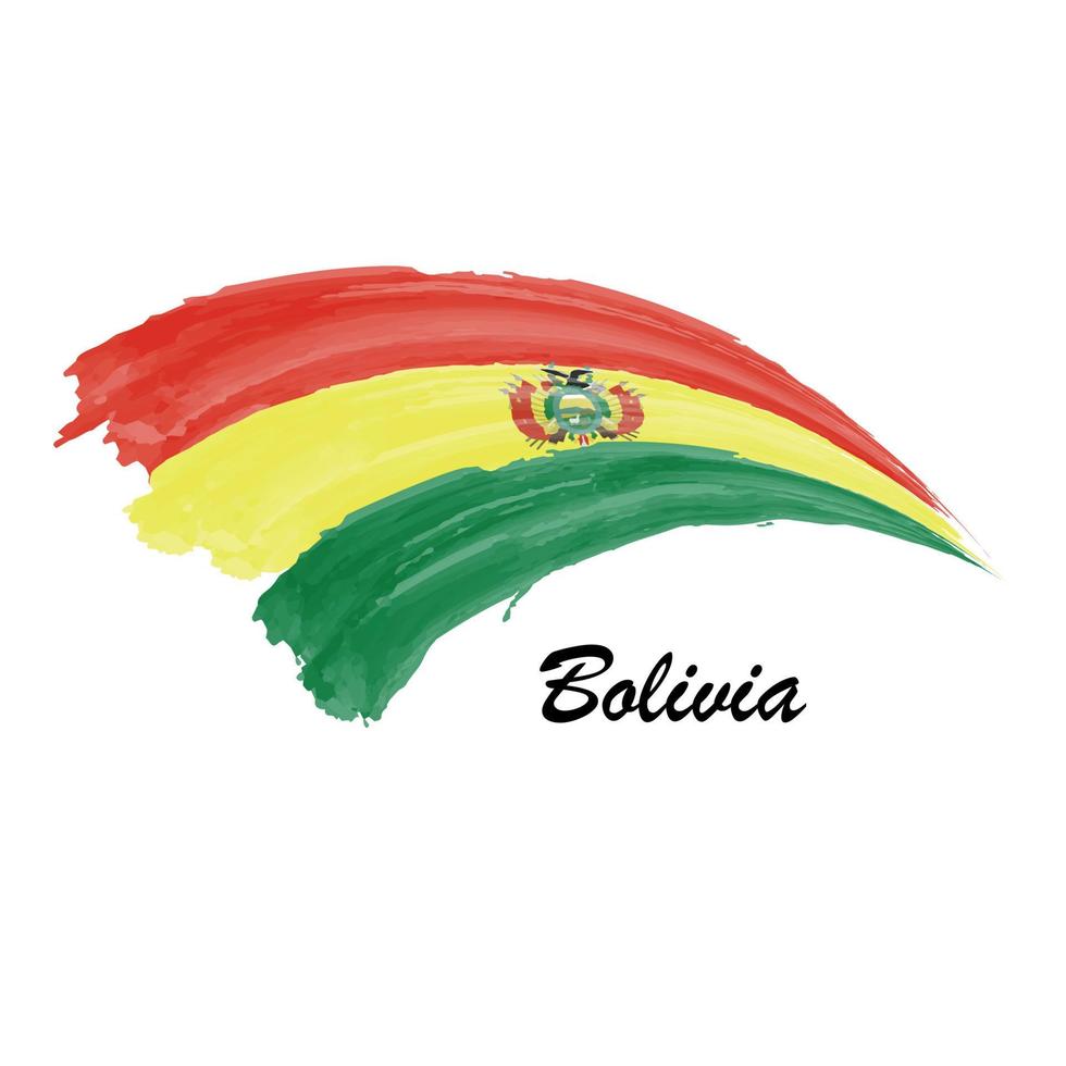 waterverf schilderij vlag van Bolivia. borstel beroerte illustratie vector