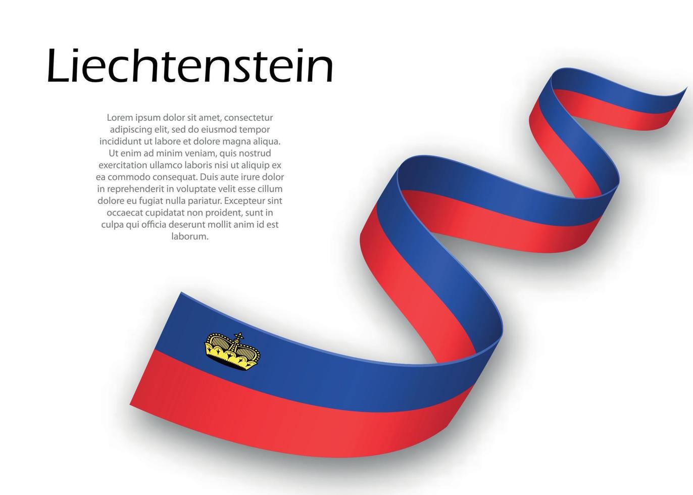 zwaaiend lint of spandoek met vlag van liechtenstein vector