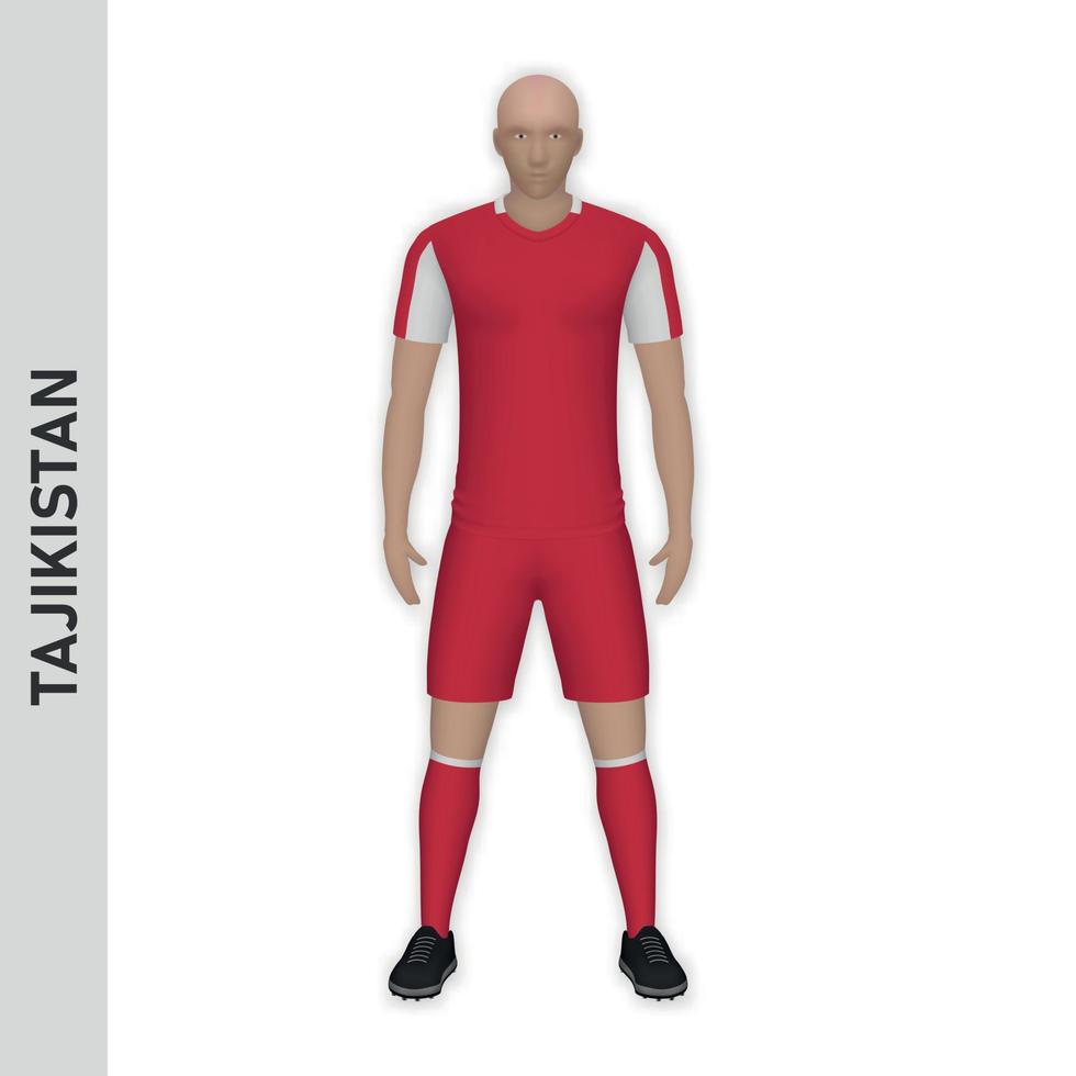 3d realistisch voetbal speler model. Tadzjikistan Amerikaans voetbal team uitrusting vector