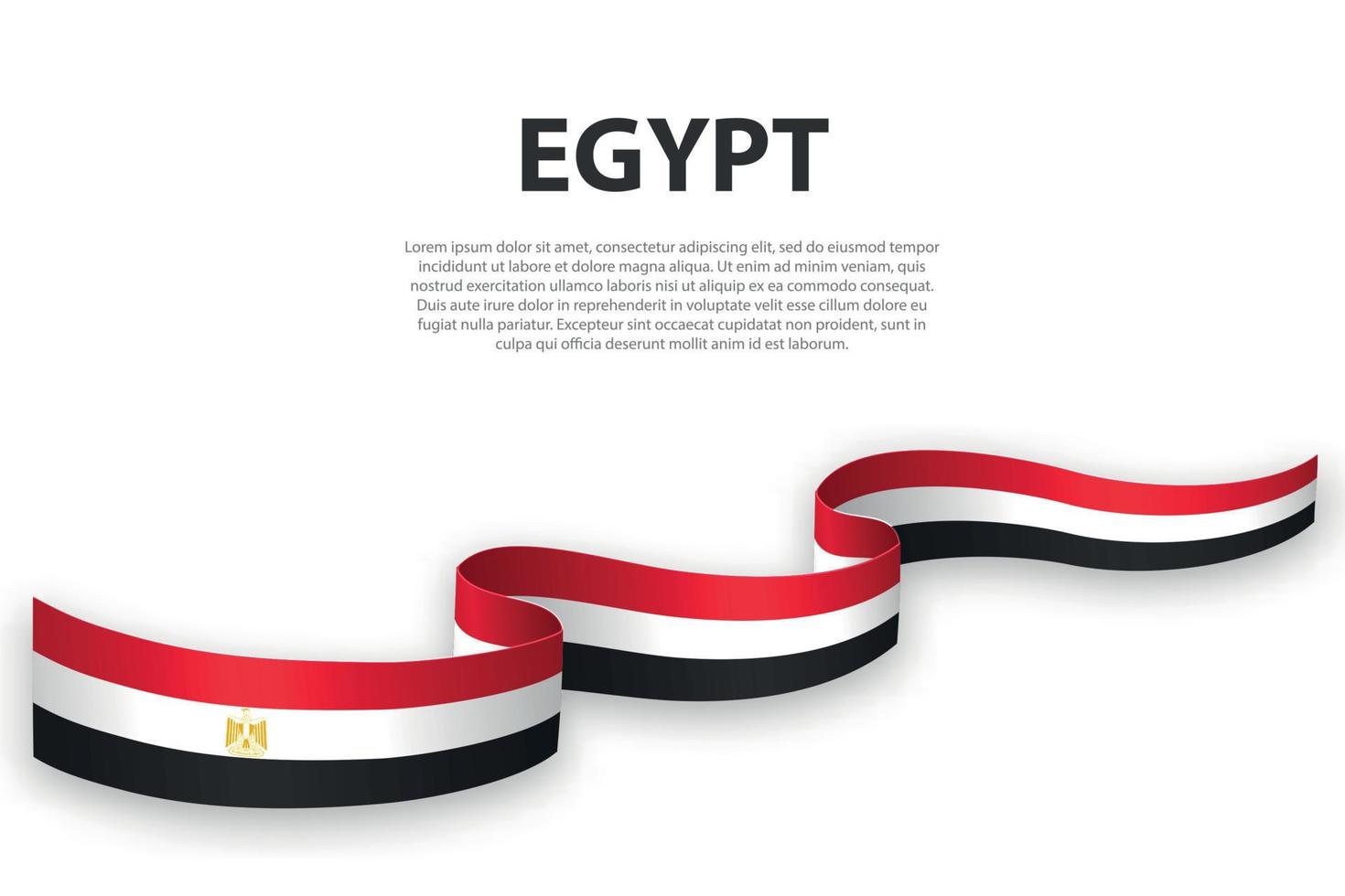 golvend lint of banier met vlag van Egypte vector