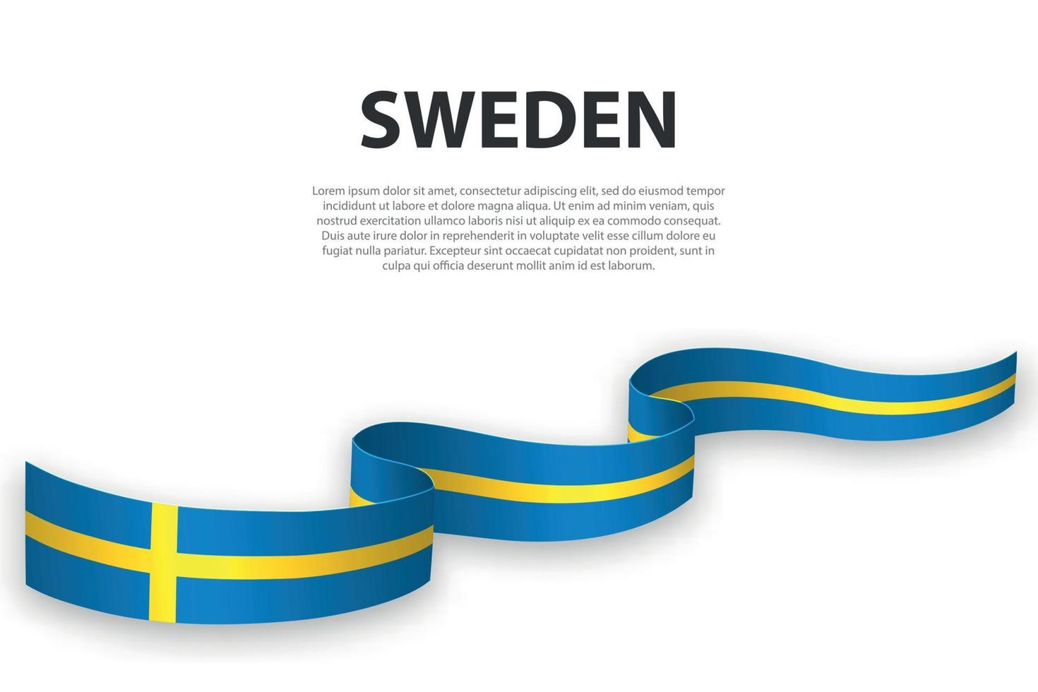 zwaaiend lint of spandoek met vlag van zweden vector