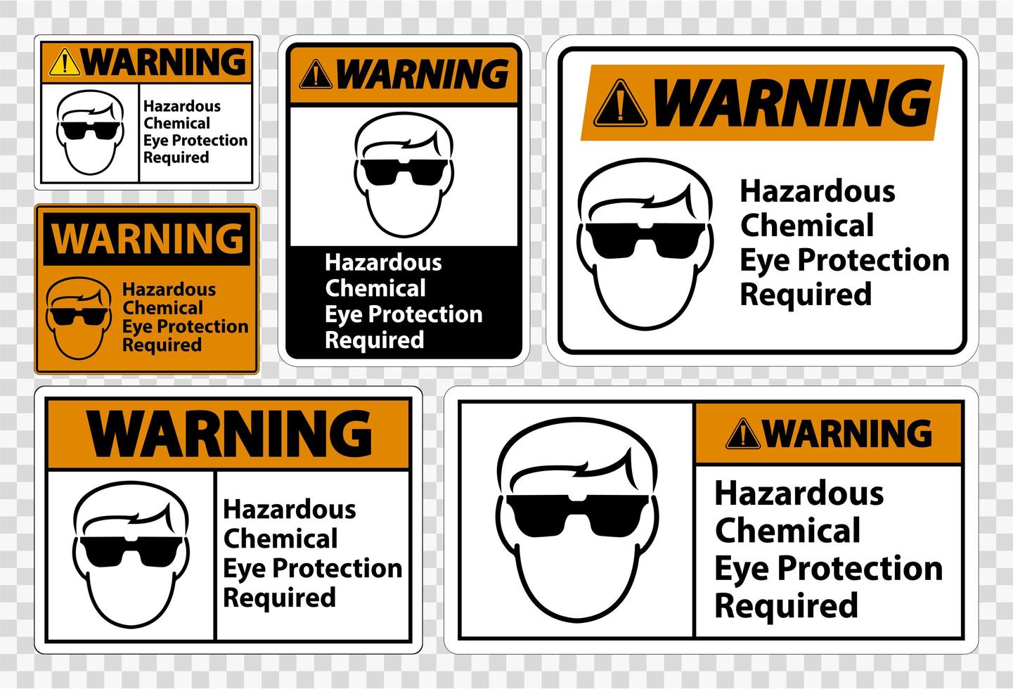 waarschuwing gevaarlijke chemische oogbescherming vereist symboolteken vector