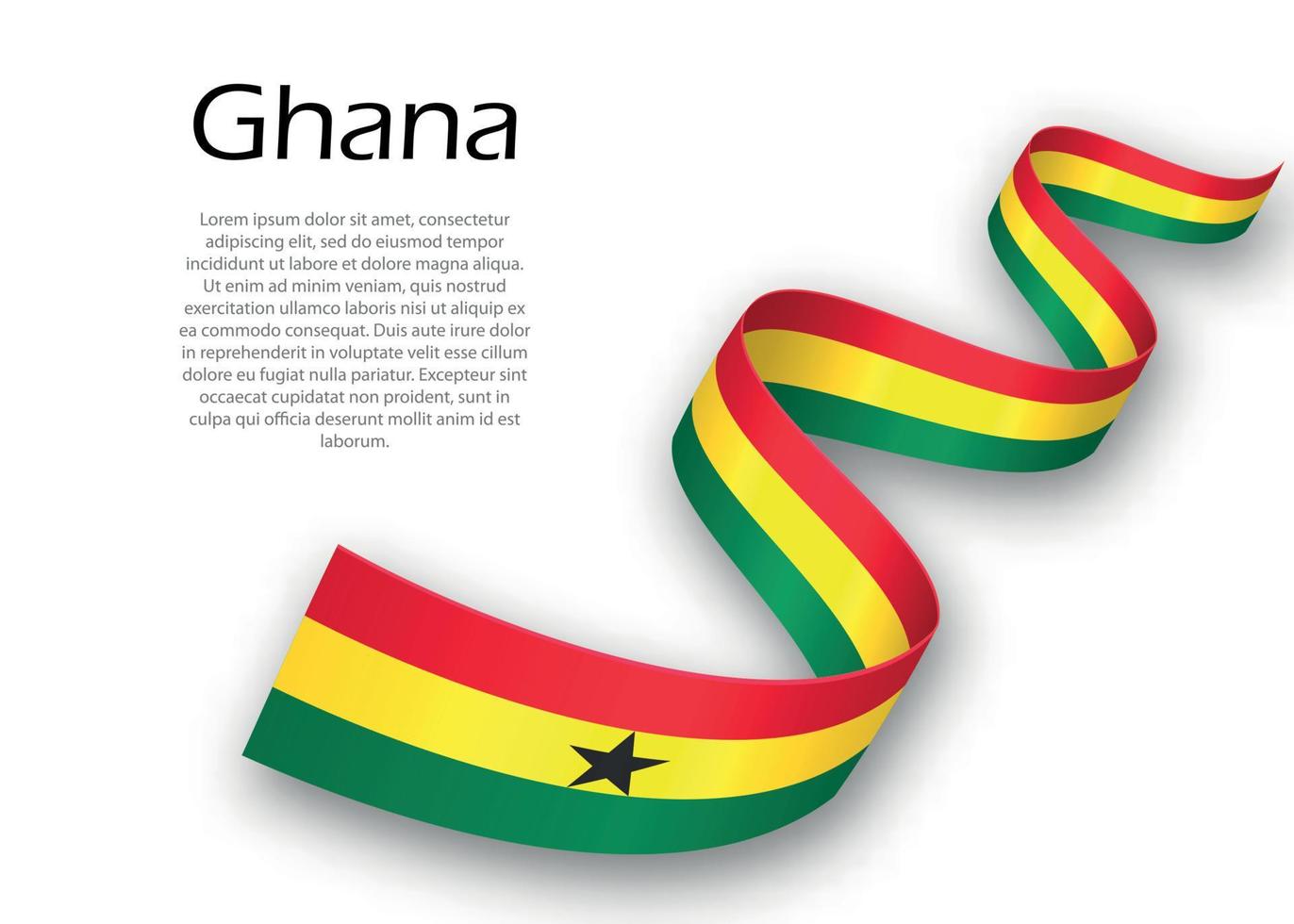 golvend lint of banier met vlag van Ghana. sjabloon voor onafhankelijk vector