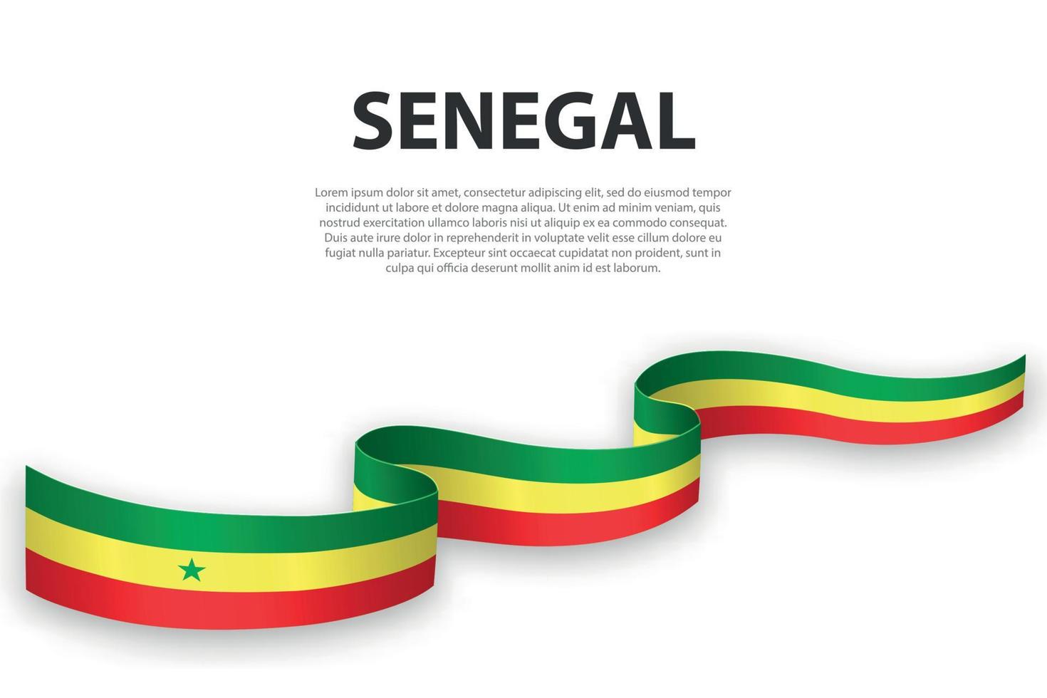 golvend lint of banier met vlag van Senegal vector