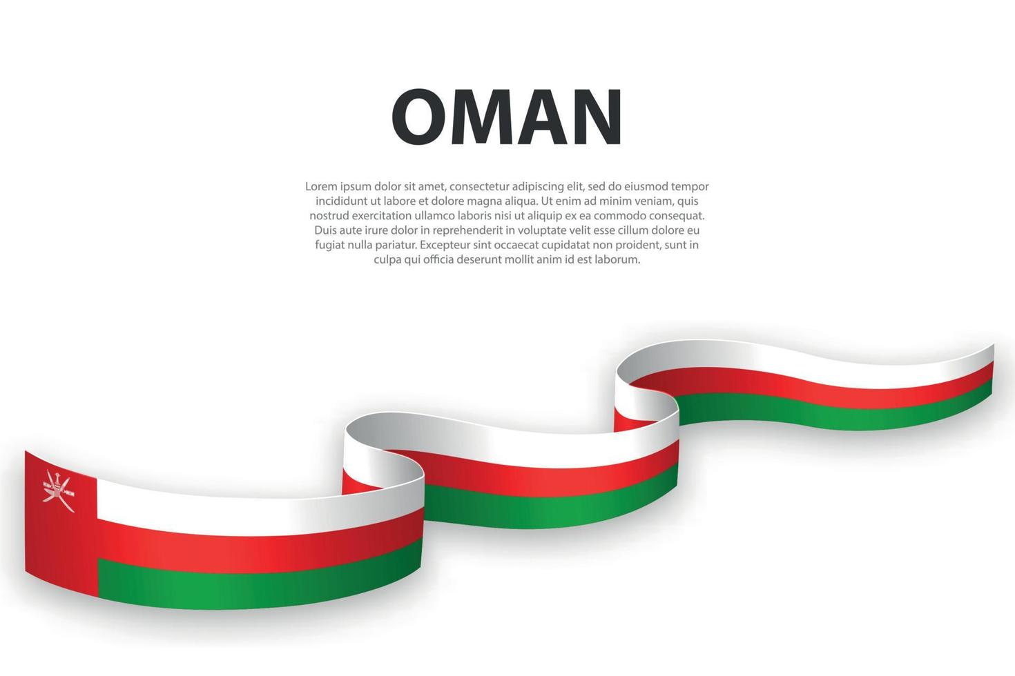 zwaaiend lint of spandoek met vlag van oman vector