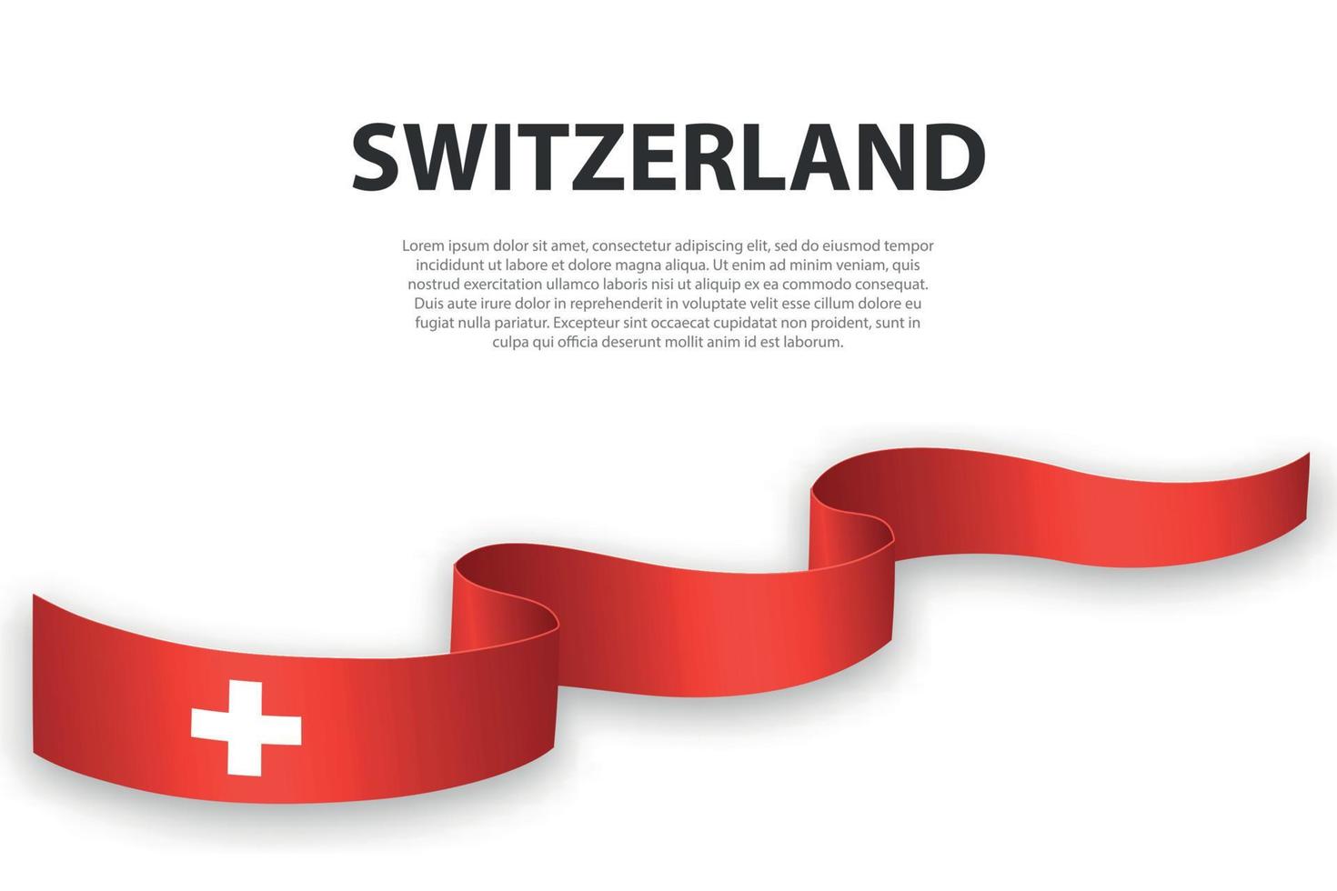 zwaaiend lint of spandoek met vlag van zwitserland vector