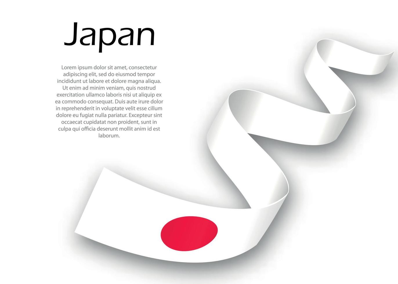 golvend lint of banier met vlag van Japan. sjabloon voor onafhankelijk vector