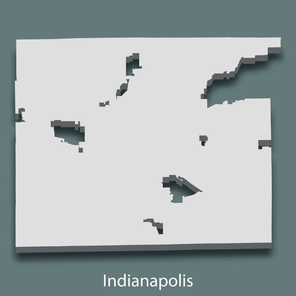 3d isometrische kaart van Indianapolis is een stad van Verenigde staten vector