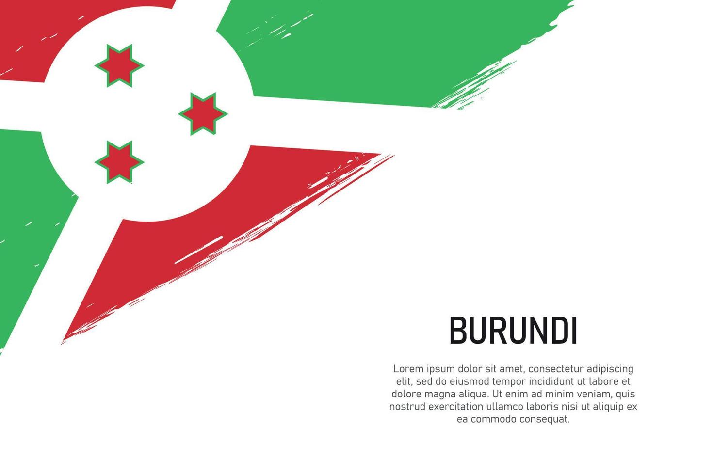 grunge gestileerd borstel beroerte achtergrond met vlag van Burundi vector