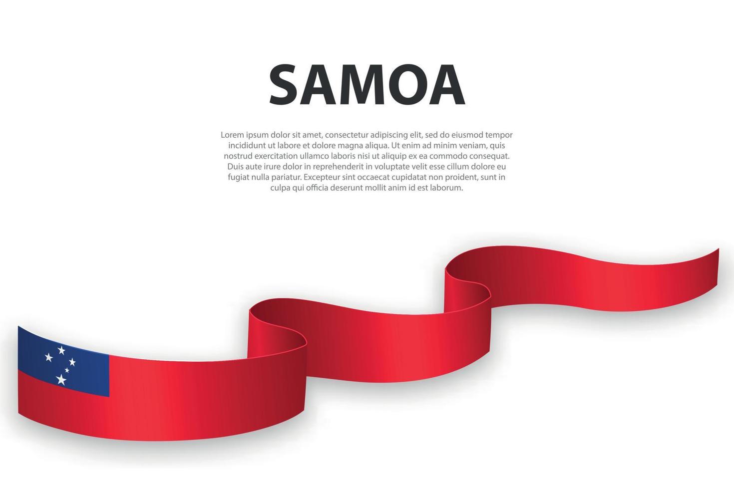 golvend lint of banier met vlag van Samoa vector