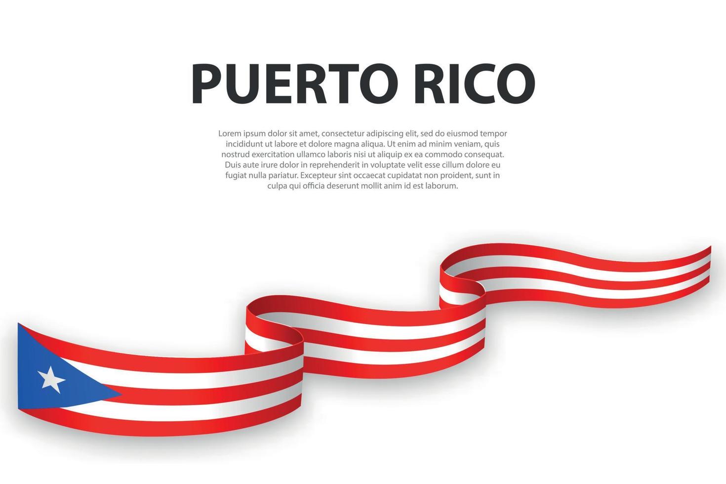 zwaaiend lint of spandoek met vlag van puerto rico vector