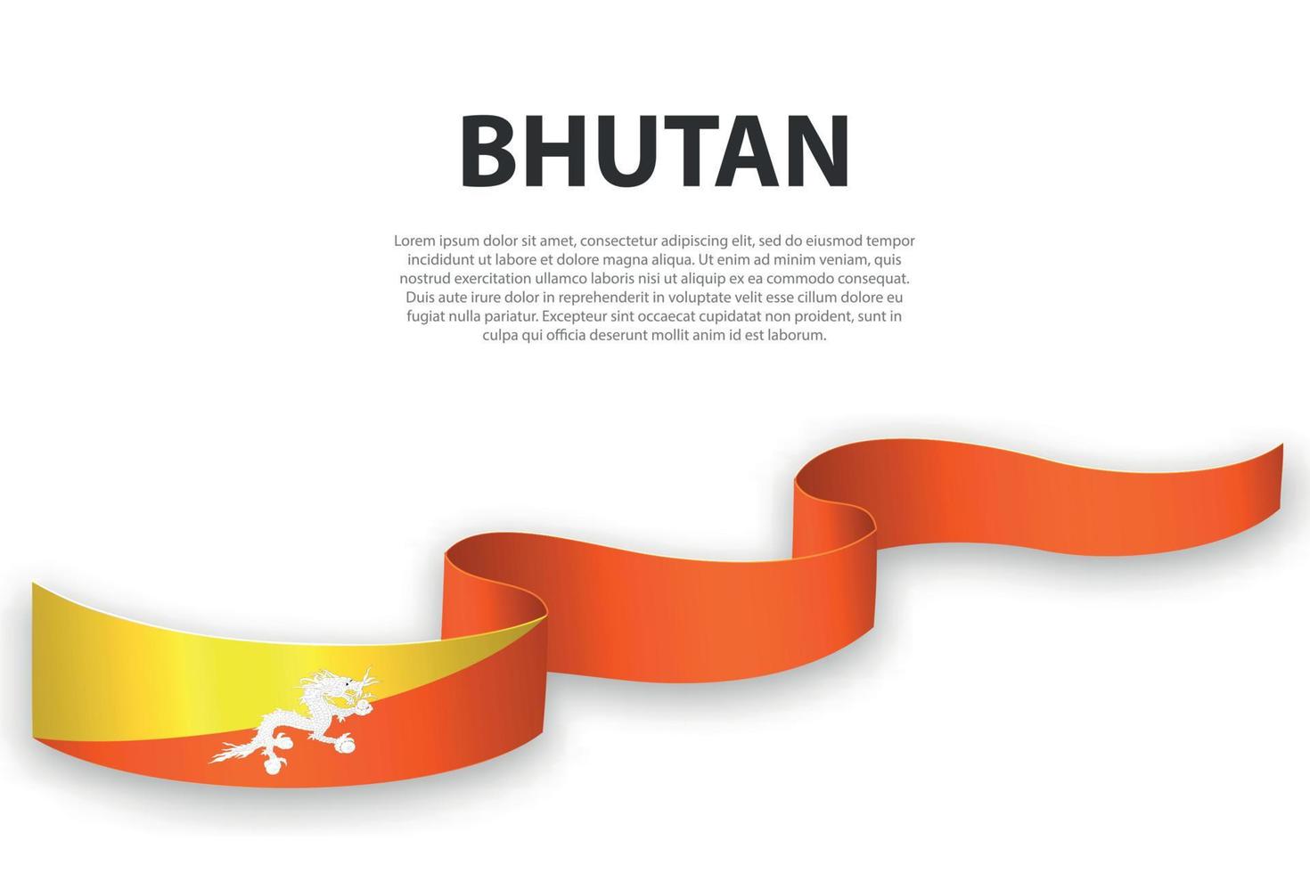 zwaaiend lint of spandoek met vlag van bhutan vector