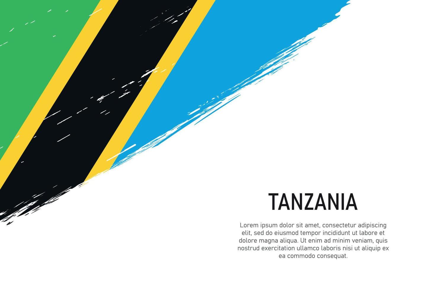 grunge gestileerd borstel beroerte achtergrond met vlag van Tanzania vector