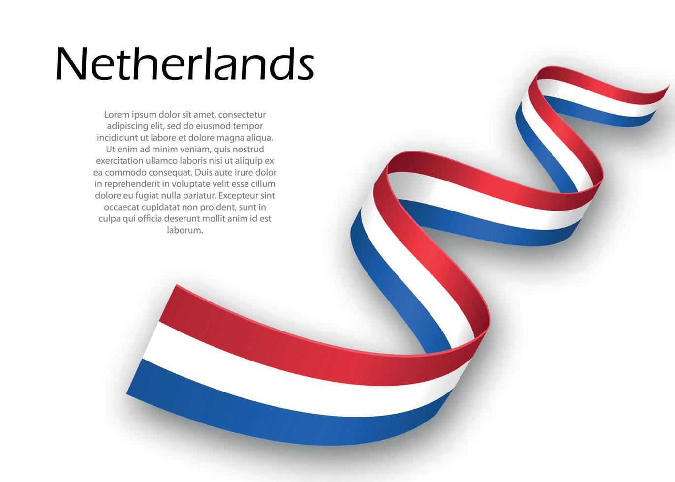 zwaaiend lint of spandoek met vlag van nederland vector