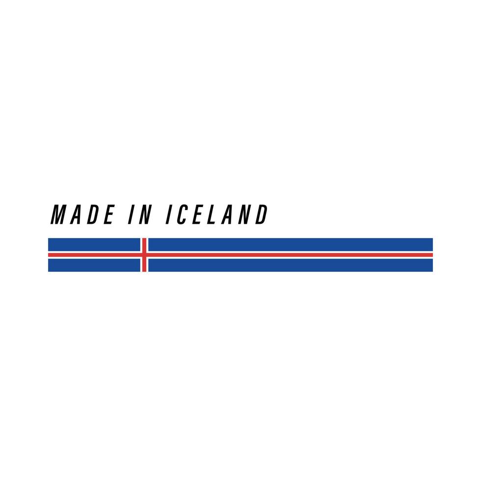 gemaakt in IJsland, insigne of etiket met vlag geïsoleerd vector