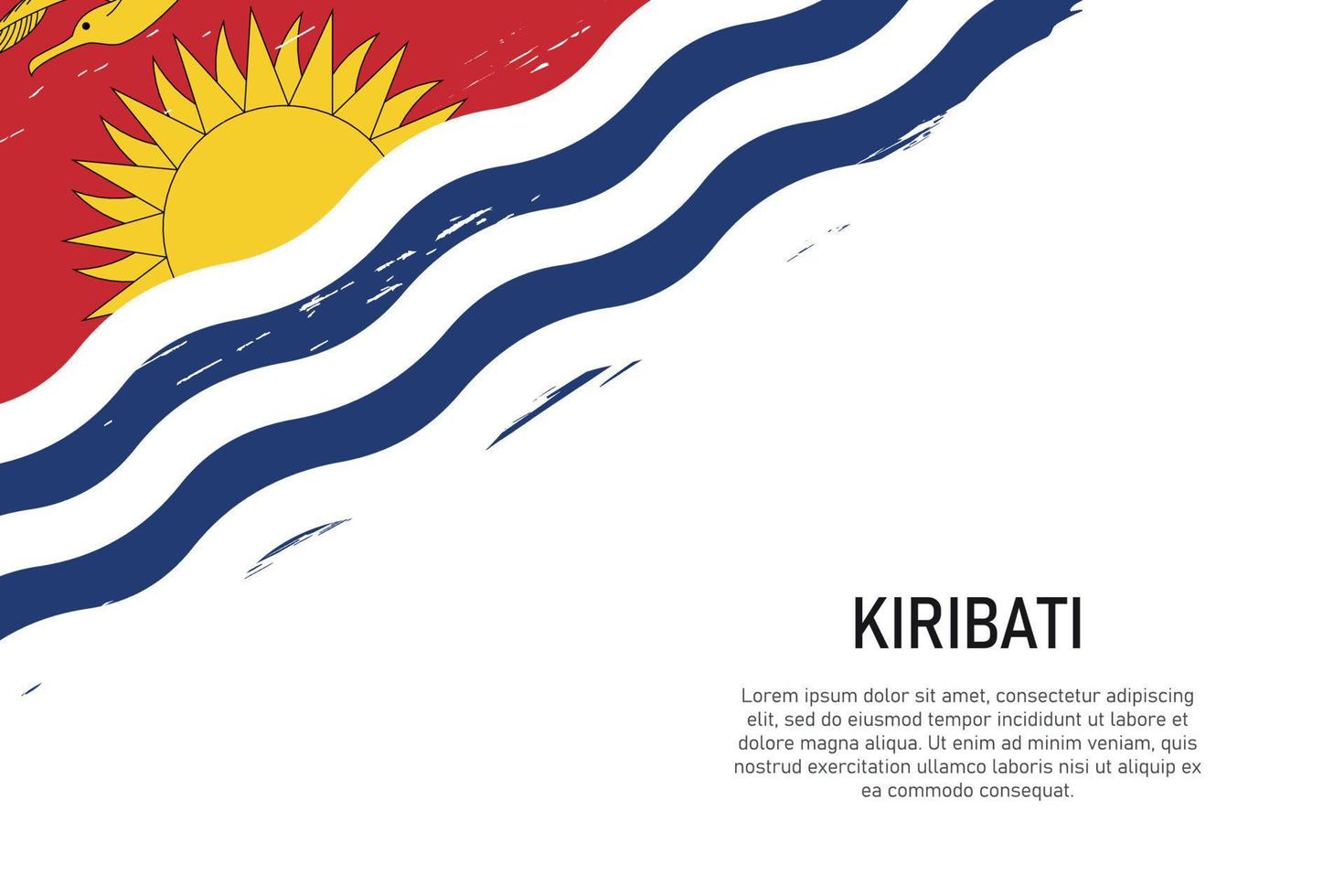 grunge gestileerd borstel beroerte achtergrond met vlag van Kiribati vector
