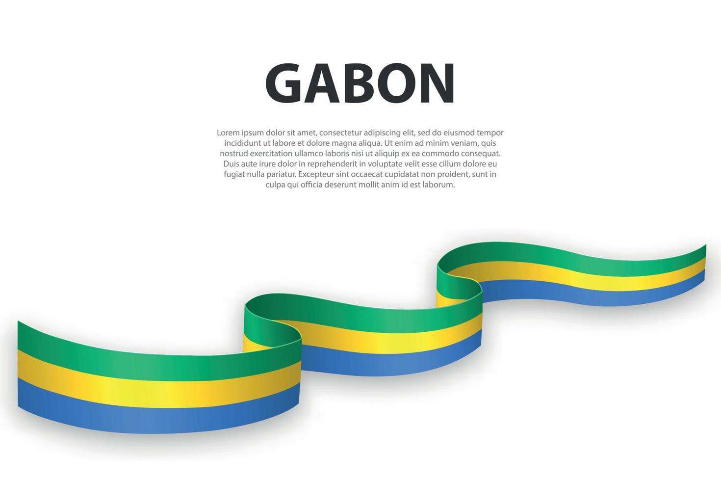 golvend lint of banier met vlag van Gabon vector