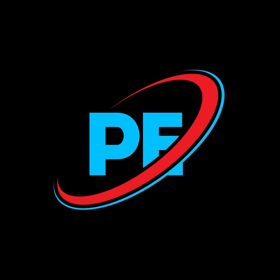 pe p e brief logo ontwerp. eerste brief pe gekoppeld cirkel hoofdletters monogram logo rood en blauw. pe logo, p e ontwerp. pe, p e vector