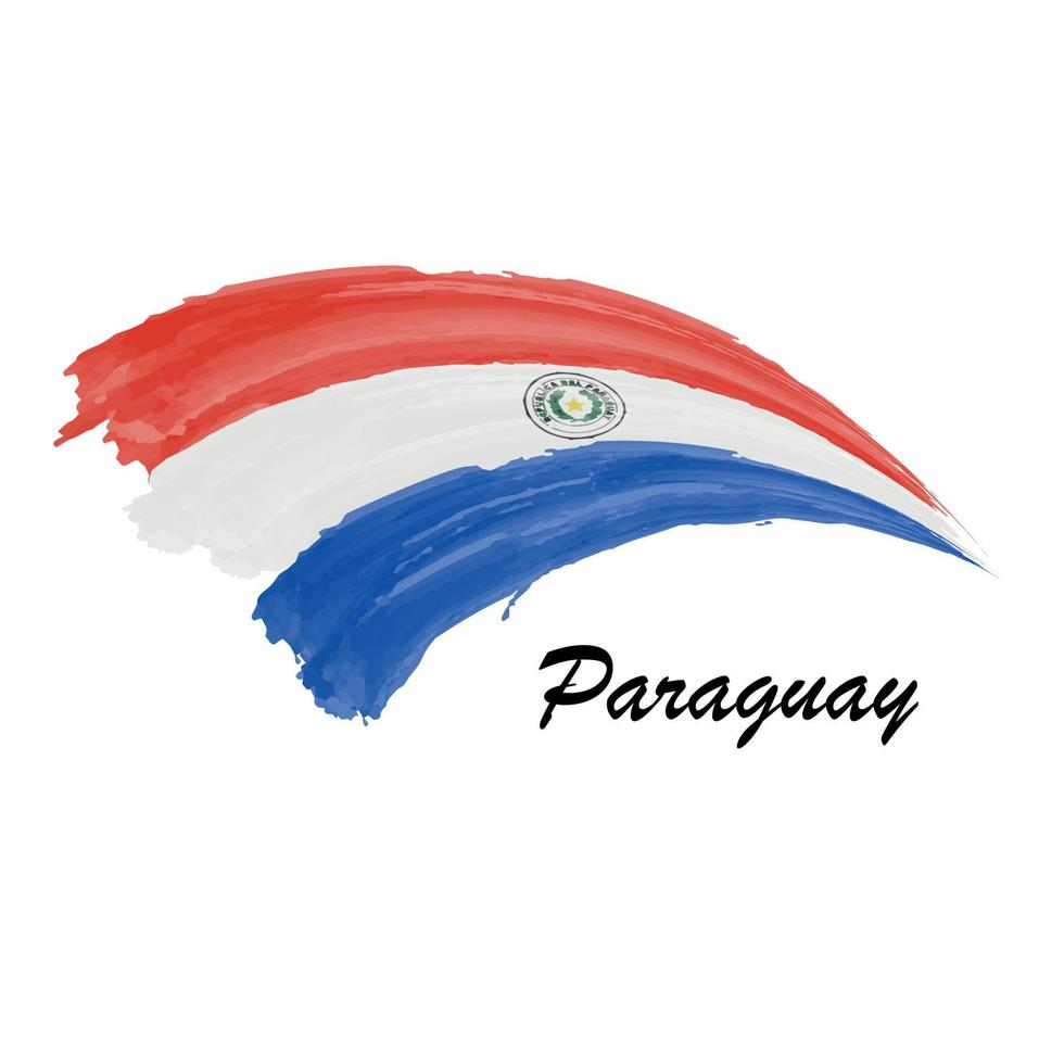 waterverf schilderij vlag van Paraguay. borstel beroerte illustratie vector