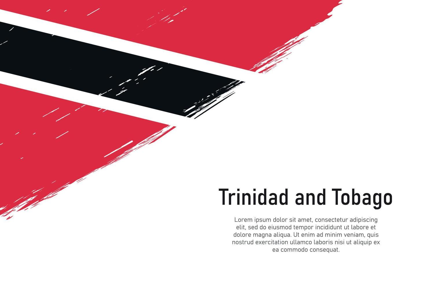 grunge gestileerd borstel beroerte achtergrond met vlag van Trinidad en vector