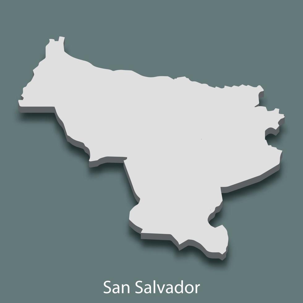 3d isometrische kaart van san Salvador is een stad van el Salvador vector