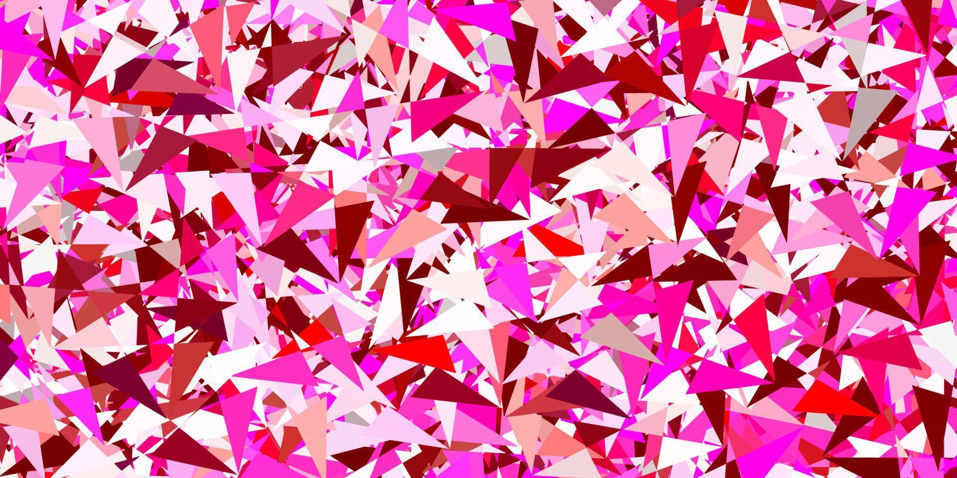 lichtroze vector sjabloon met driehoekige vormen.
