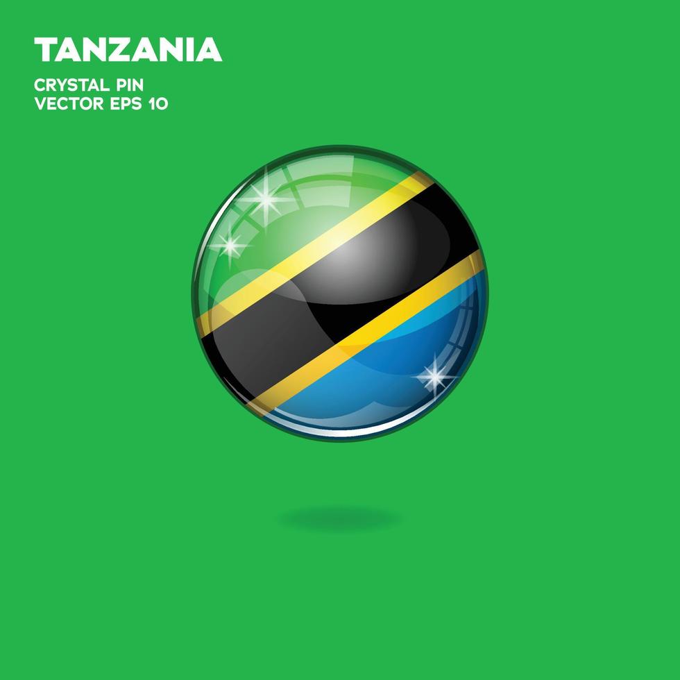 Tanzania vlag 3d toetsen vector
