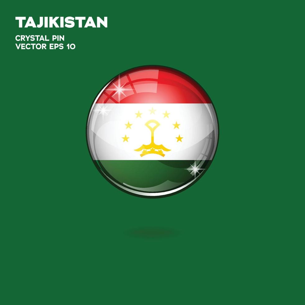 Tadzjikistan vlag 3d toetsen vector