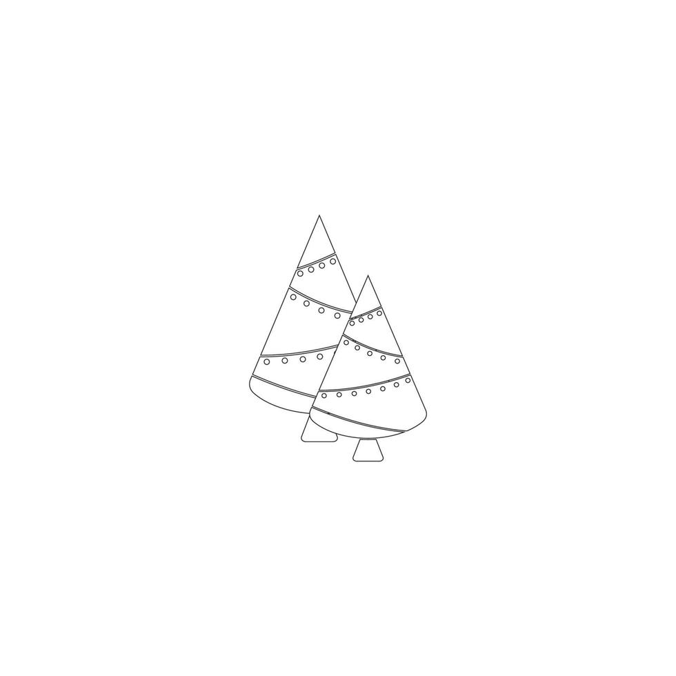 Kerstmis boom vector logo icoon illustratie