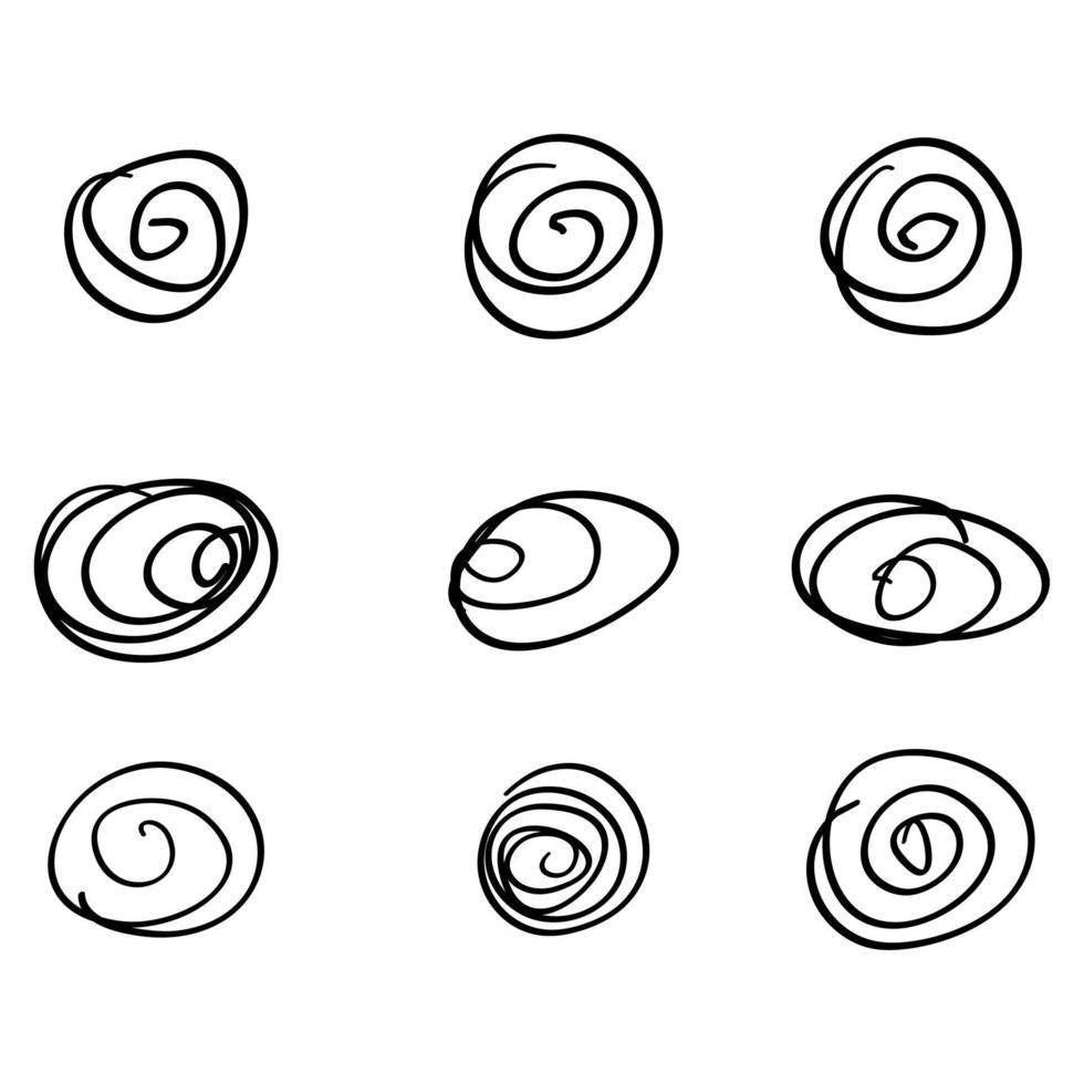 hand- getrokken kattebelletje cirkel punt vector