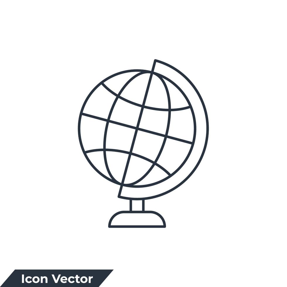 geografie pictogram logo vectorillustratie. wereldbol symbool sjabloon voor grafische en webdesign collectie vector