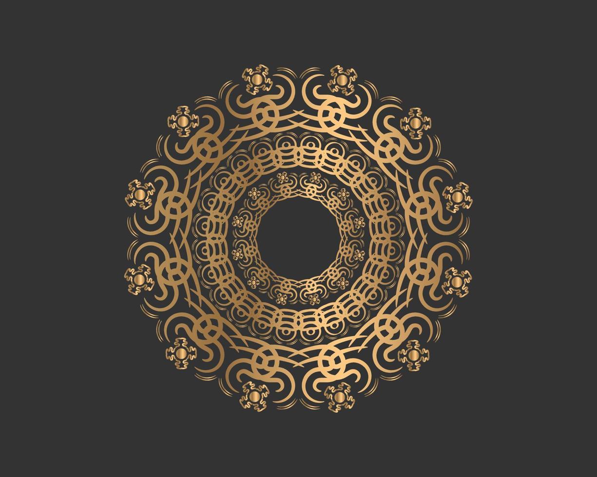 mandala ontwerp, luxe goud achtergrond kleurrijk mandala ontwerp vector