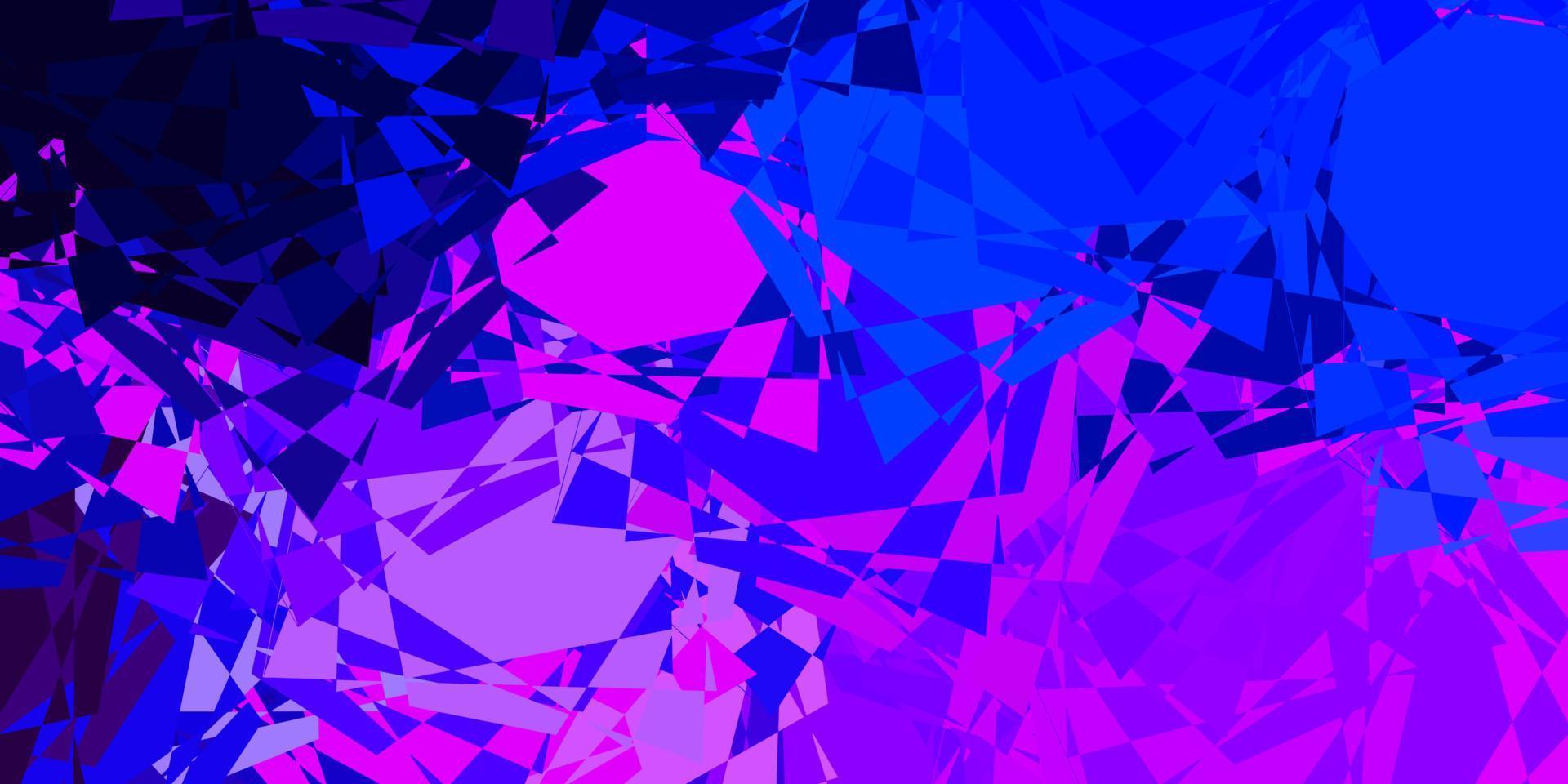lichtroze, blauw vectorpatroon met veelhoekige vormen. vector