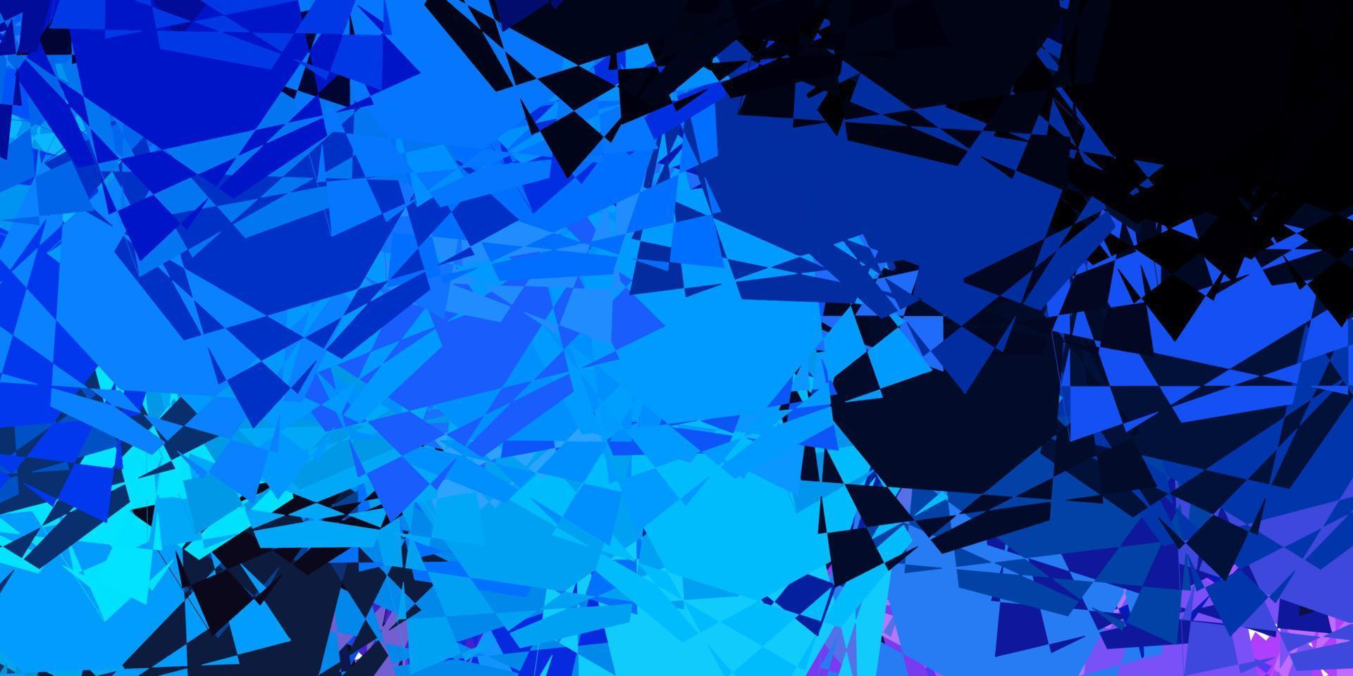 donkerroze, blauwe vectorachtergrond met driehoeken. vector