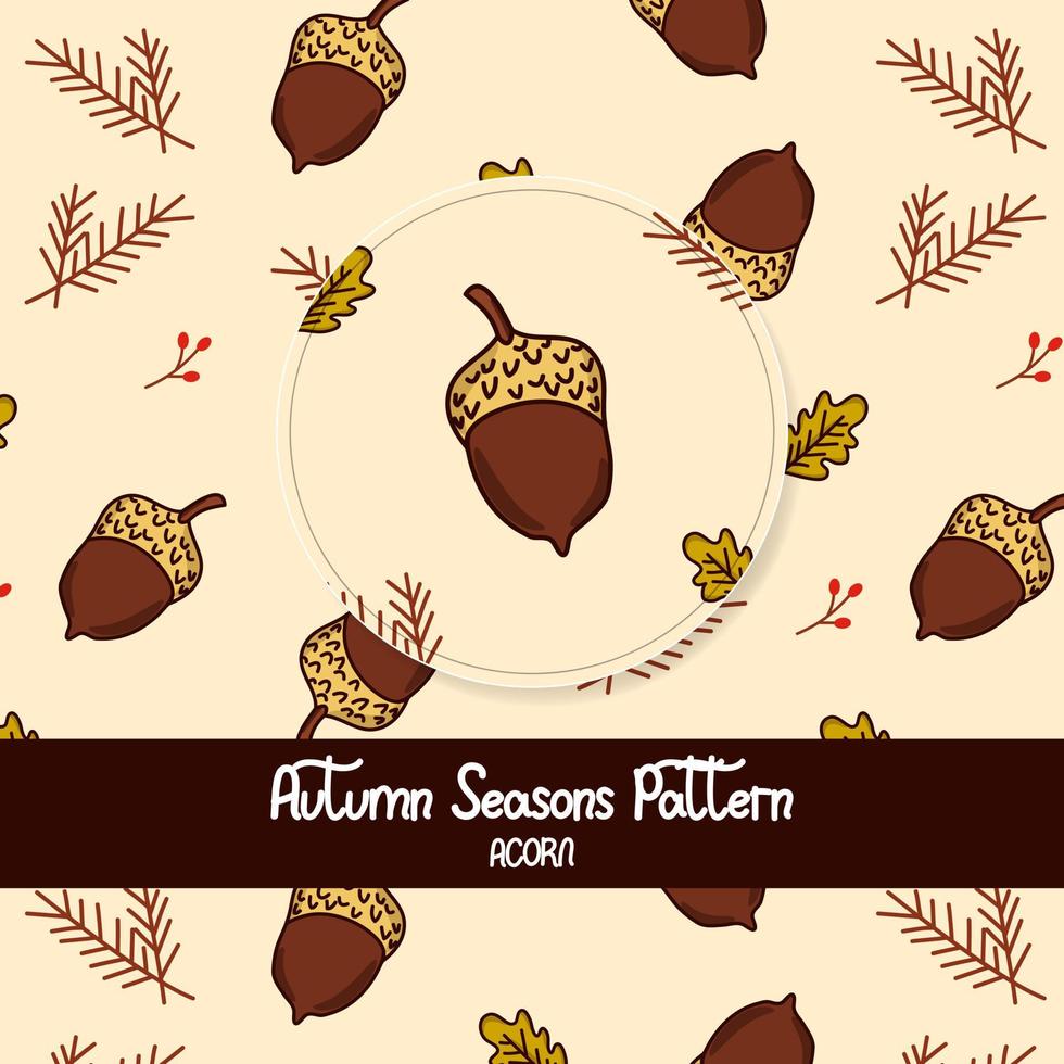 eikel- en herfst seizoen ornament patroon vector