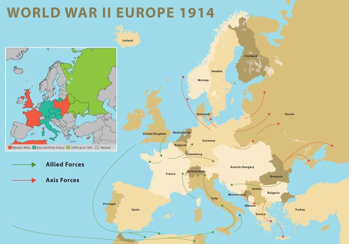 Wereldoorlog II Europa vector