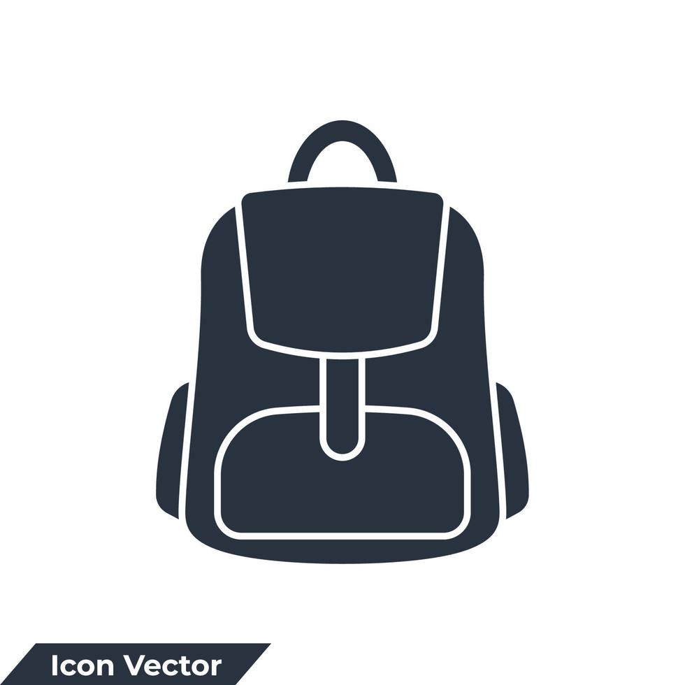 schooltas icoon logo vector illustratie. rugzak symbool sjabloon voor grafisch en web ontwerp verzameling
