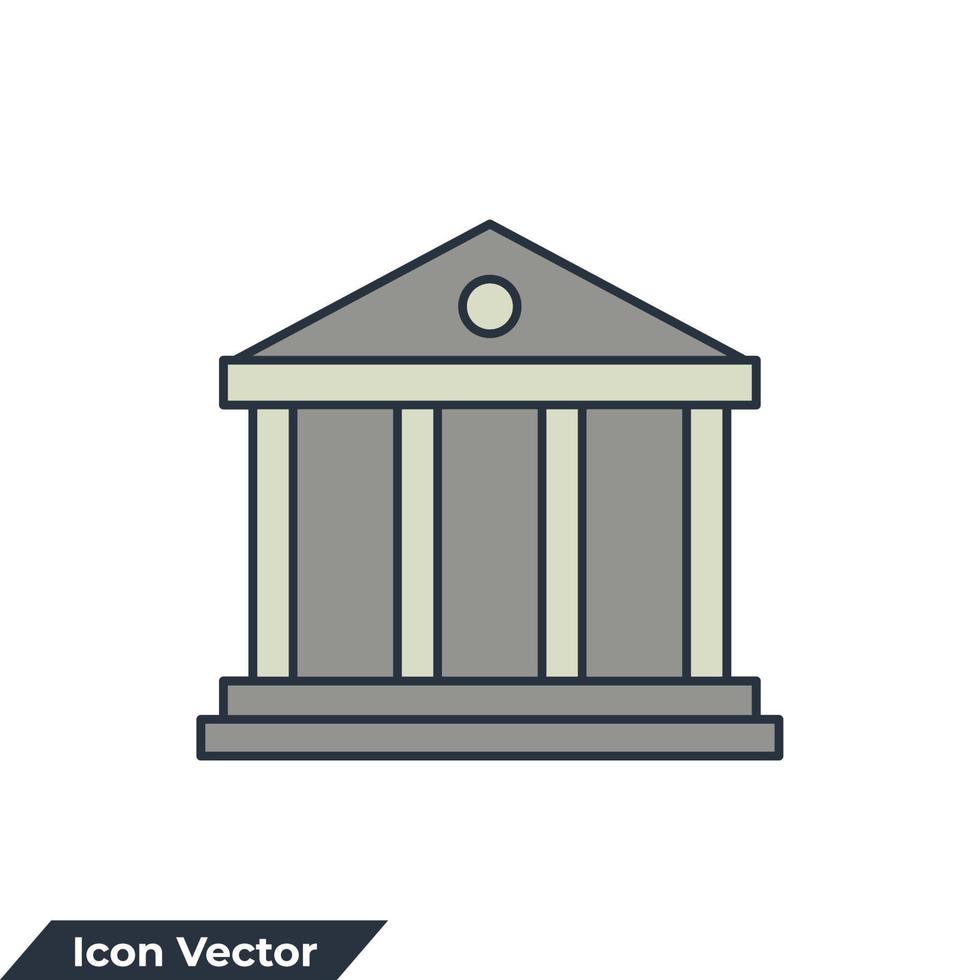 bibliotheek icoon logo vector illustratie. bibliotheek gebouw symbool sjabloon voor grafisch en web ontwerp verzameling