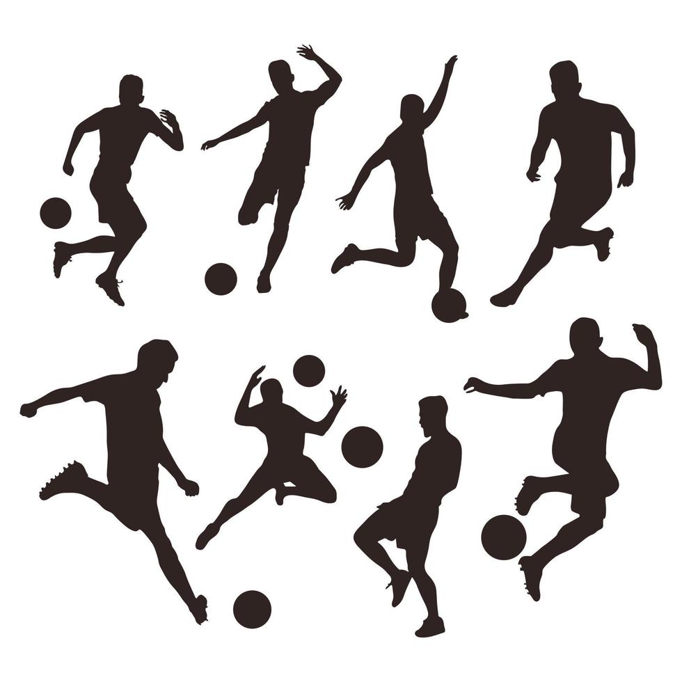voetbal Amerikaans voetbal speler silhouetten, reeks van Amerikaans voetbal spelers vector