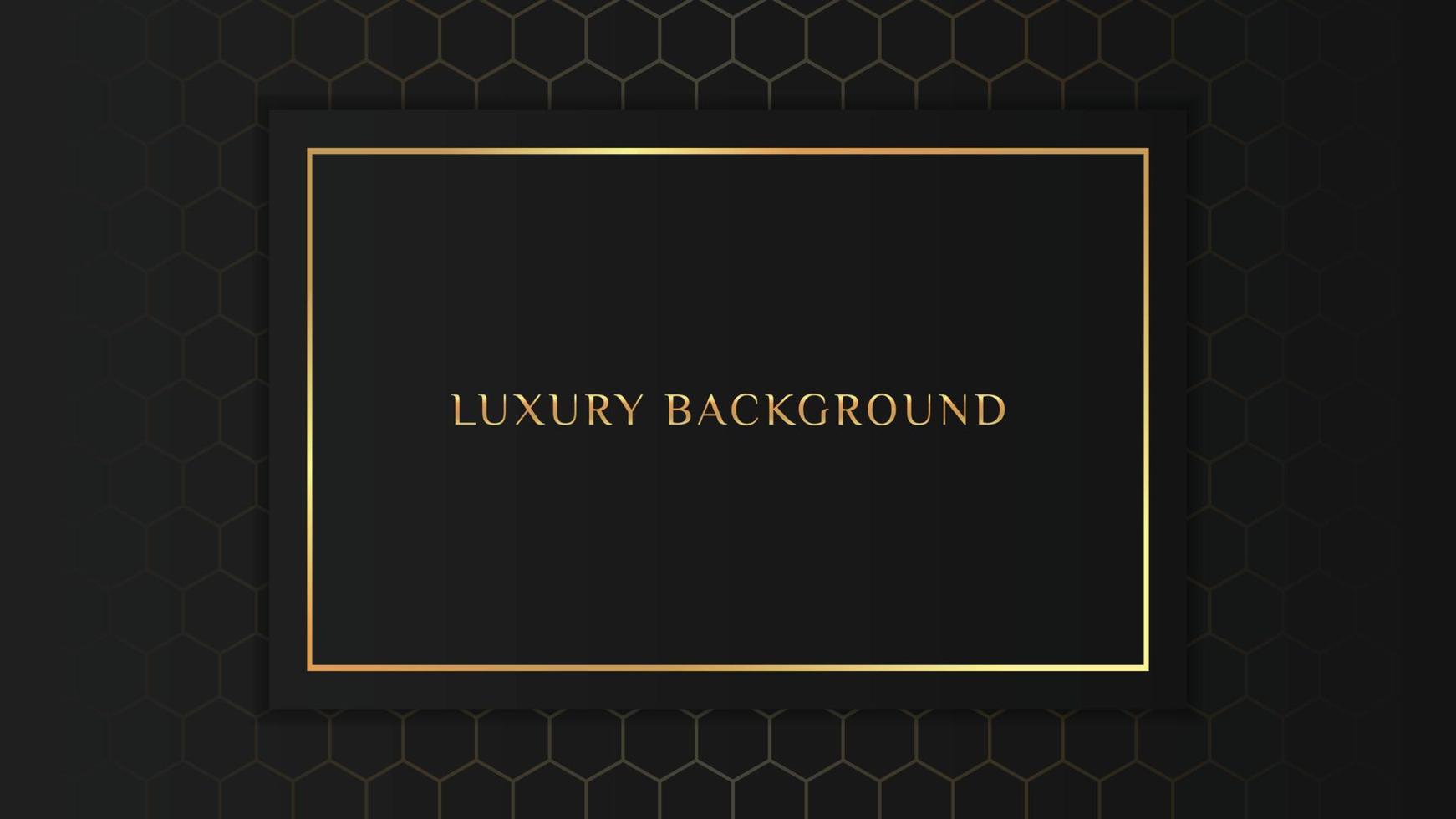elegant luxe donker achtergrond met gouden premie kader en honingraat zeshoek lagen vector