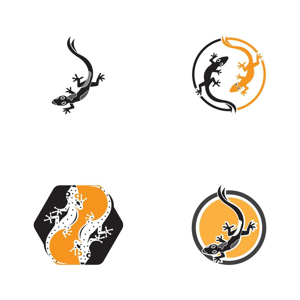 hagedis kameleon gekko dierlijk logo en symbool vector illustratie