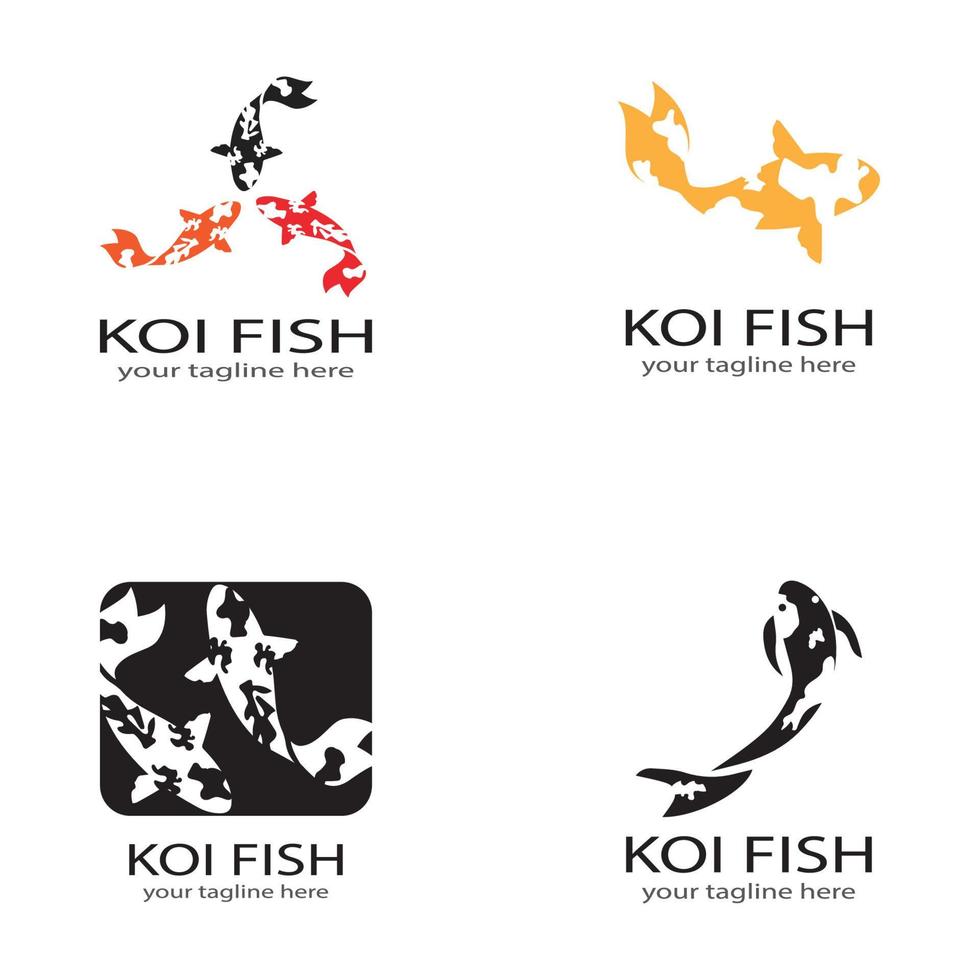 koi vis dier logo en symbolen vector sjabloon