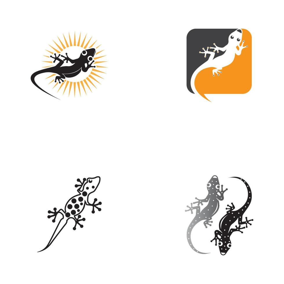 hagedis kameleon gekko dierlijk logo en symbool vector illustratie