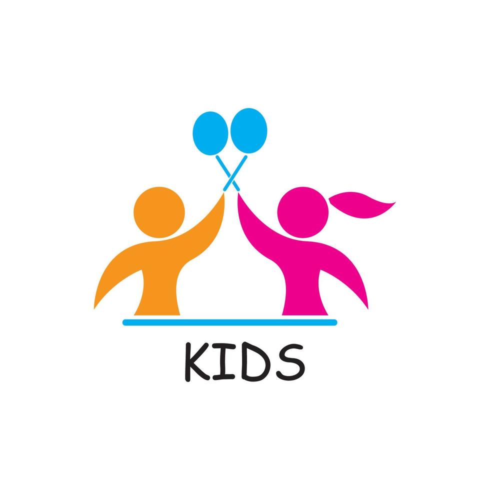 kinderen logo concept vector sjabloon