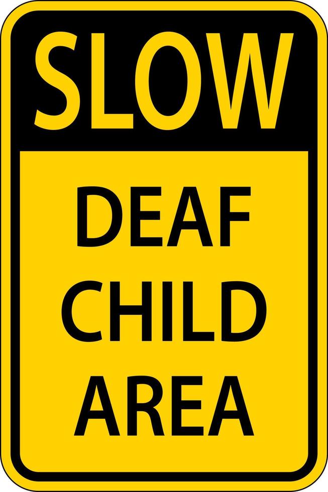 langzaam doof kind Oppervlakte teken Aan wit achtergrond vector