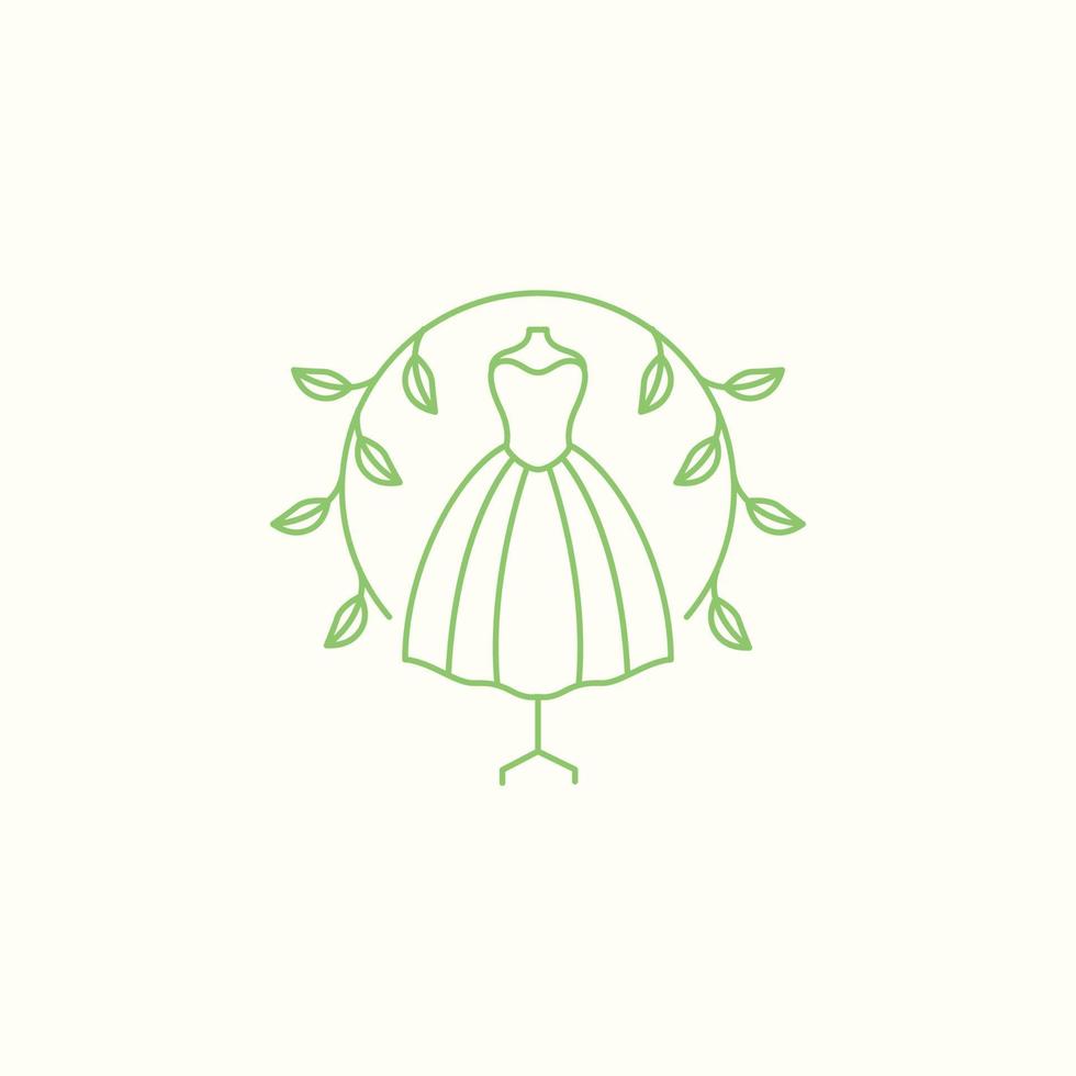 esthetisch jurk met blad logo ontwerp vector