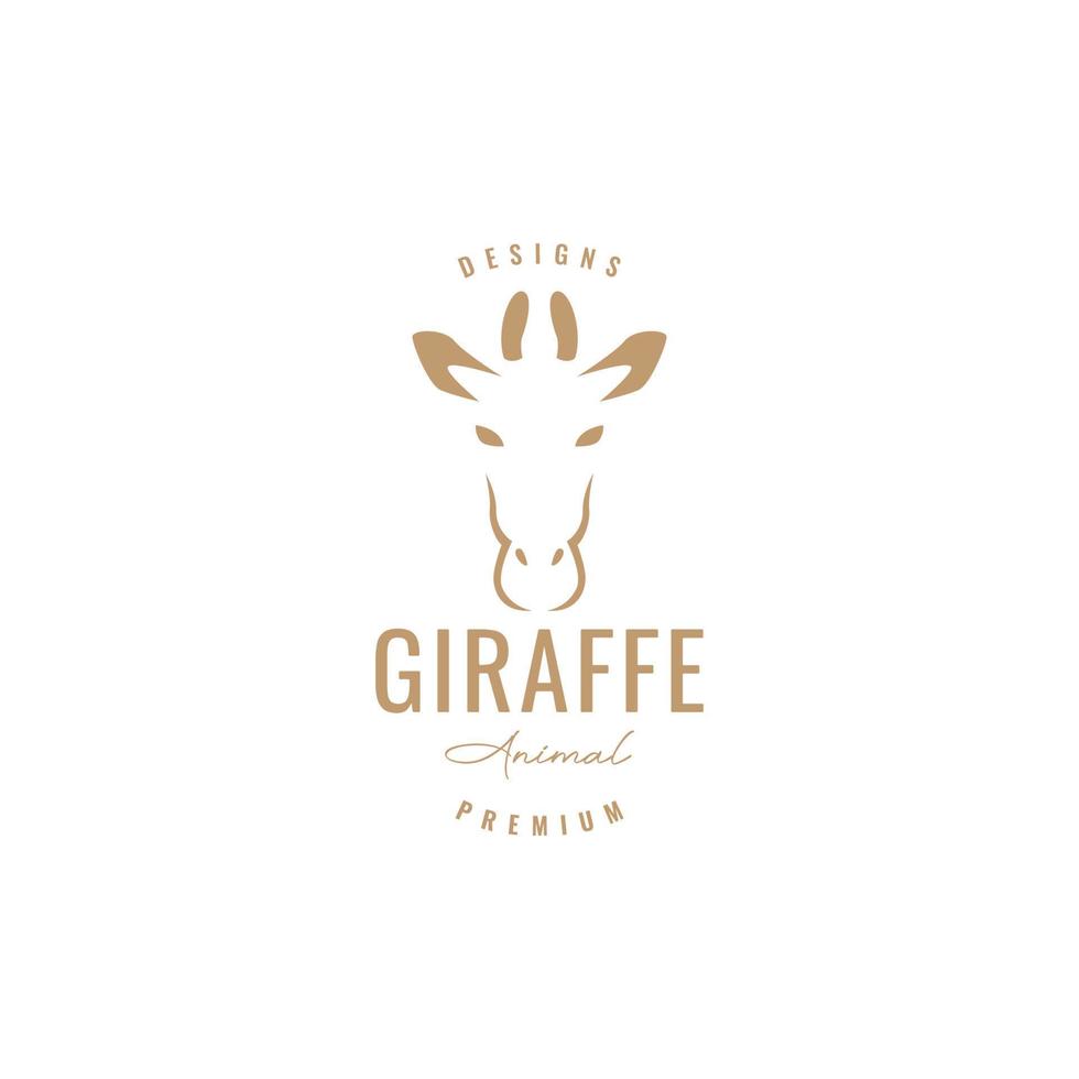 geïsoleerd hoofd giraffe wijnoogst logo ontwerp vector