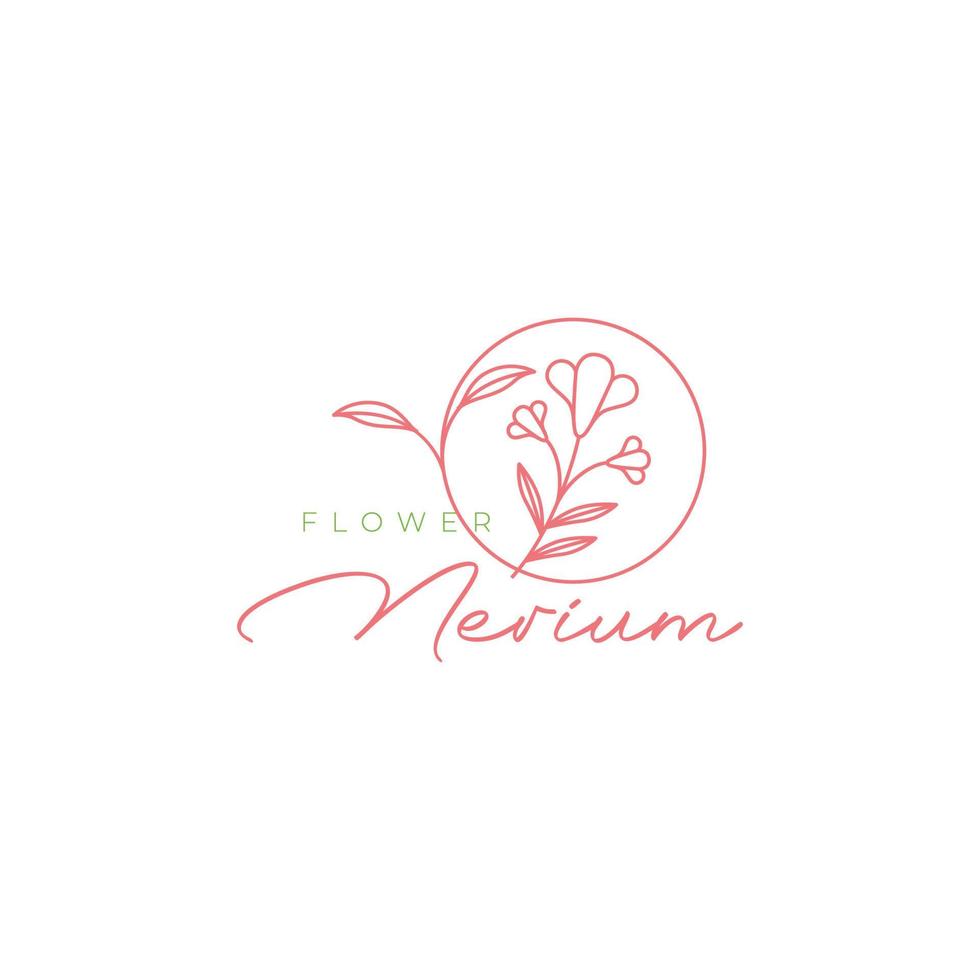 esthetisch kunst bloem nerium logo ontwerp vector