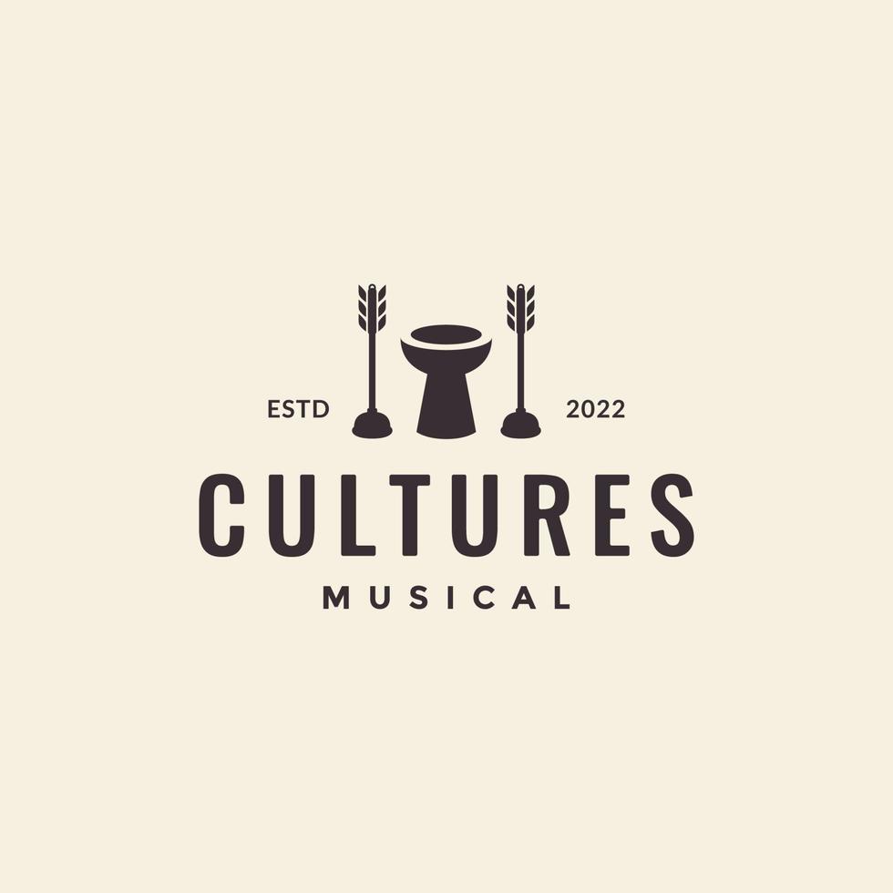 cultuur djembe logo ontwerp vector